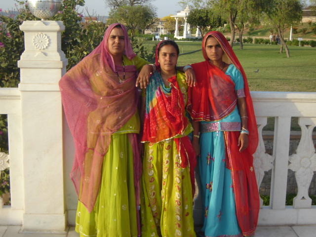 Three young girls connected with Meera Sansthan education work